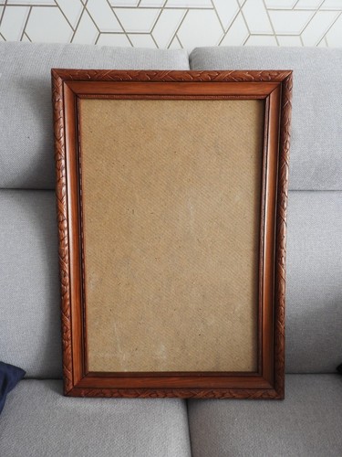 Old wooden photo frame carved - old,