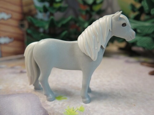 Poney gris blanc playmobil - et,