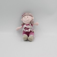 Doudou poupée fille rose