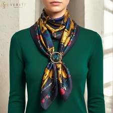 RARE VINTAGE foulard en soie Hermes "Torana" Carré 90 dessiné par Annie Faivre