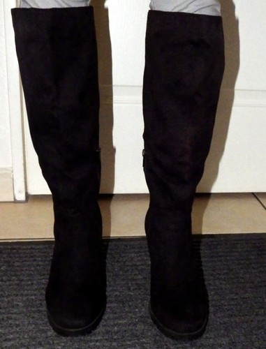 Botte haute daim nubuck noir - daim,
