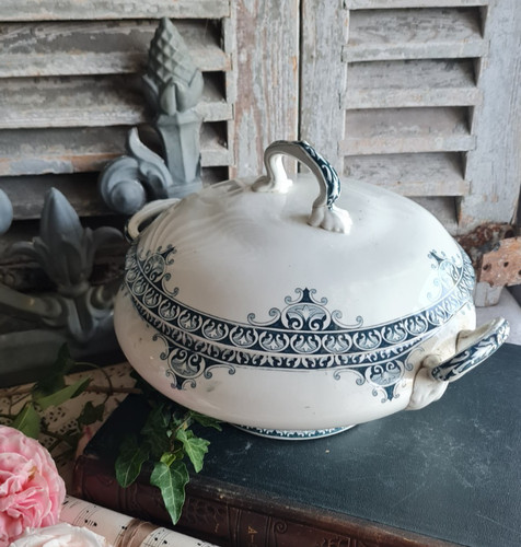 Ancienne soupiere terre - soupiere, fer
