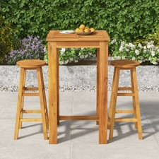 Ensemble de Bar de Jardin Terrasse Patio 3 pcs Bois d'Acacia Solide vidaXL