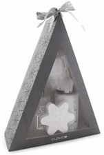 BRUBAKER Coffret de Bain Arbre Noël Idée Cadeau Set de Beauté 4 Pièces Argenté