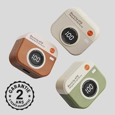 Ecouteur Bluetooth Casque Audio Sans Fil Look Vintage Hi-Fi Réduction de Bruit