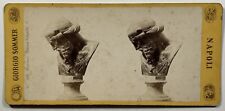 ITALY Museum of Naples Plato Photo c1870 G. Sommer Stereo Albumin Vintage