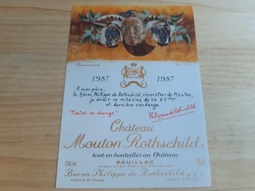 étiquette vin chateau - , mouton