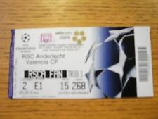 24/11/2004 Ticket: Anderlecht v Valencia [European Cup]. No obvious faults, unle