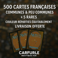 Lot cartes Magic - 500 cartes - Communes / Unco + 5 rares - FR