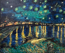 Tableau HST Travail de copiste V. Van Gogh "Nuit étoilée" Arles