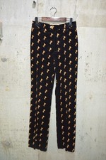 Chloe Horse Embroidered Velvet Trouser Pants Black Size 34