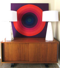 Verner Panton Denmark Mid Century 70s Target Mira-X Stretched Fabric Art 44"