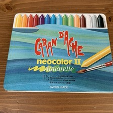 Vintage caran d'ache neocolour II aquarelle water soluble wax crayons
