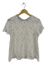 RACHEL ZOE Blouse en dentelle Dames Blouse T EU 40 blanc-gris clair élégant