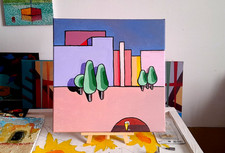 Acrylique sur toile, 2025 , 30 x 30 cm , artiste B Jost , ref Artmajeur .