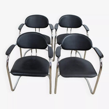 4 chaise cantilever cuir et