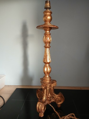 Bougeoir ancien bois gravé - bougeoir,