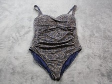 Bond Eye Australia One Piece Swimsuit Navy White Strip Size US 16 GUC FUPA