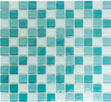 Pâte de Verre Turquoise Blanc