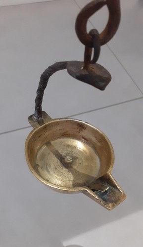 Ancienne lampe huile ronde - lampe,