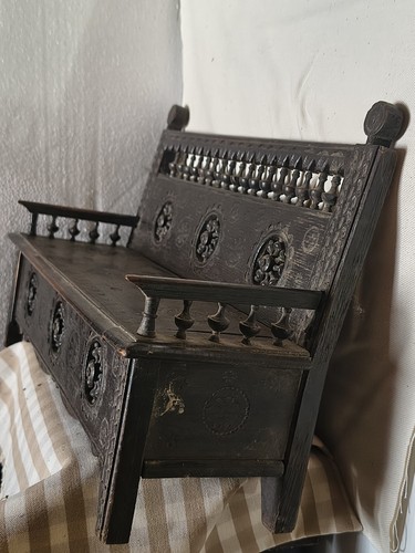 Ancien banc coffre miniature - ancien,