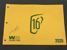 Thomas Detry Signed 2025 Waste Management Phoenix Open Flag Autographed PSA COA