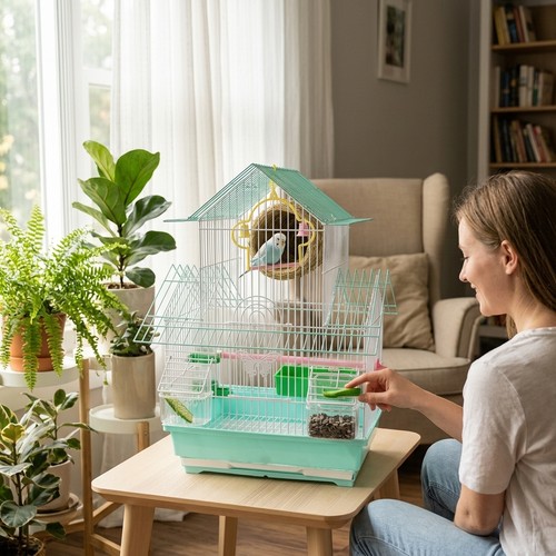 Cage oiseaux métal pour - en,