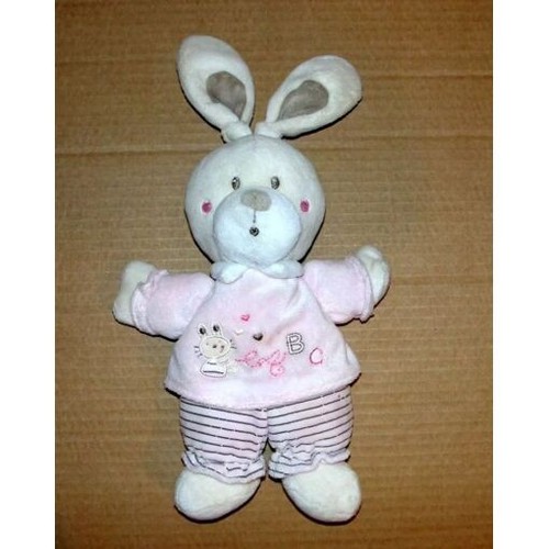 Doudou lapin blanc - abc, a