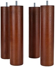 Jeu de 4 Pieds de Lit Bois Teinte Merisier 58 x 58 x 25 cm