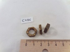 Antique Brass Nuts (3) Threaded Not French 10.85mm x 1.33mm (CY86)