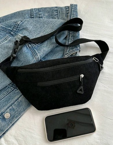 Sac banane velour côtelé - banane,