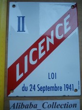 PLAQUE EMAILEE LICENCE 2 II