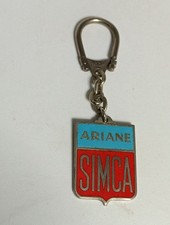 KEYCHAIN - SIMCA ariane Original - Vintage Enamel Metal - Garages Concessions