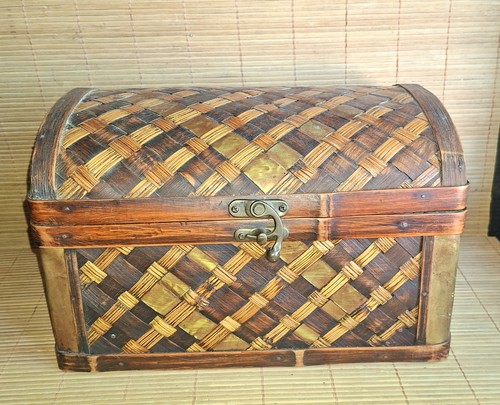 Coffre rangement vintage en - de,