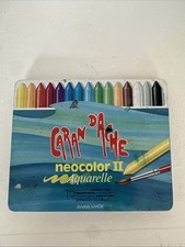 Vintage Caran D'Ache  Neocolor II Water soluable 15 Art Crayons Swiss made