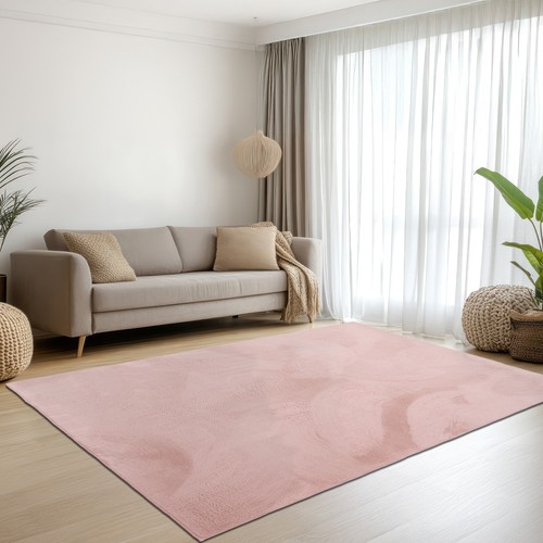 Tapis rose doux soyeux - tapis,