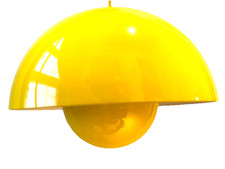 SUPERBE SUSPENSION LUSTRE FLOWERPOT VERNER PANTON JAUNE VP1 SPACE AGE