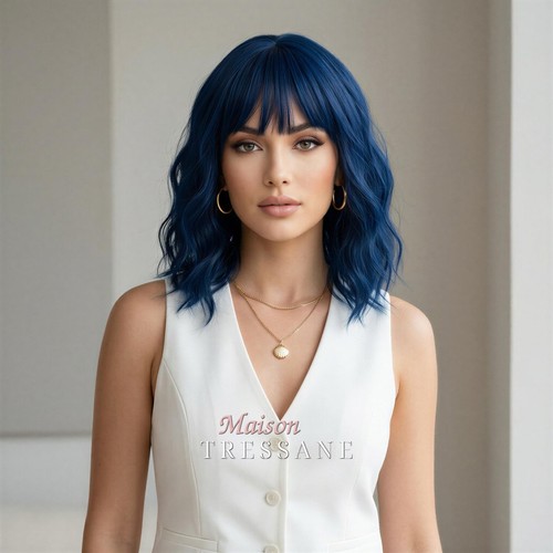 Perruque femme bleu - femme,