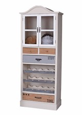 Armoire A Vin Campagne Vitrine Étagère à en Bois Rétro Vaisselier/Buffet