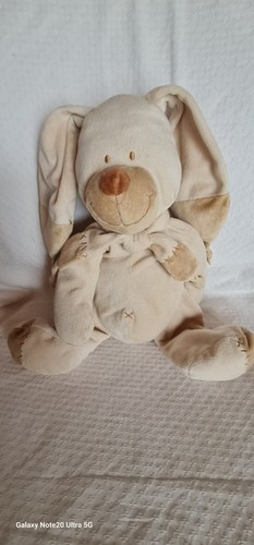 Doudou lapin blanc crème