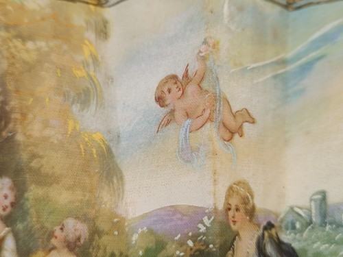 Eventail style watteau scène - style,