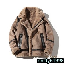 Mouton Leather Blouson Fur Coat Light Jacket New M