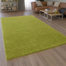 Tapis Shaggy vert naturel doux