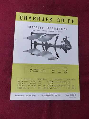 Prospectus agricole charrue - agricole, :