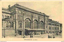 67 - Strasbourg - La Gare - Animée - Clock - Old postcard - See scans double-sided