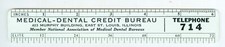 1944 WWII Calendar/Ruler Medical Dental Credit Bureau, Louis, Illinois 
