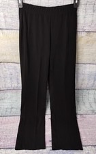 Susan Graver Milano Knit Straight Leg Pull on Regular Pants Black XS New A91321