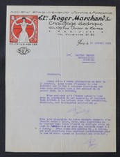 Invoice PARIS 1932 WITHOUT ELECTRIC HEATING Roger MARCHAND Art Deco 76