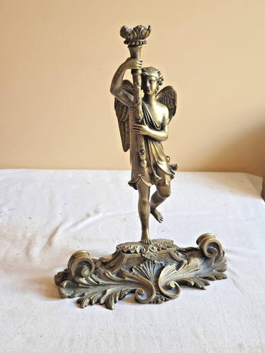 Sculpture ange bougeoir - ange, chenet