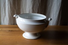 Antique Gien White Fine Earthenware Soup Bowl Without Lid